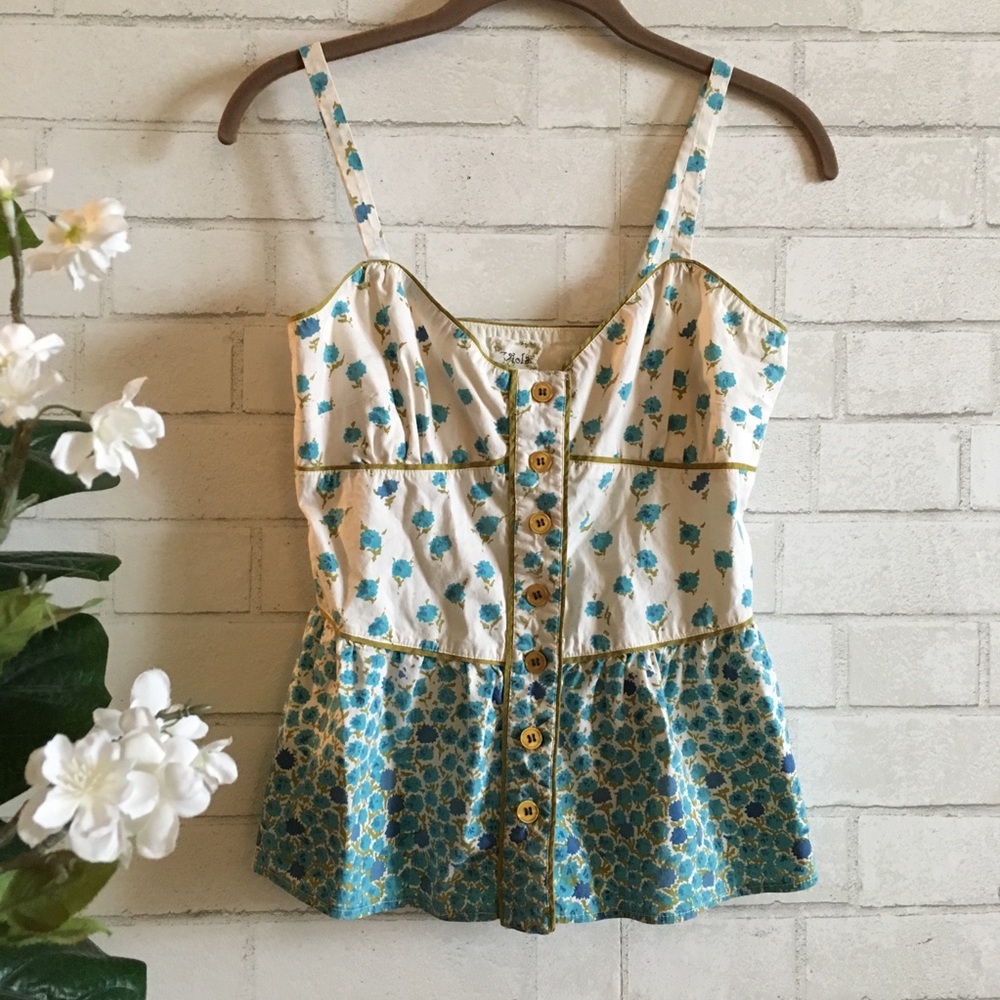 Anthropologie Floral Corset Top